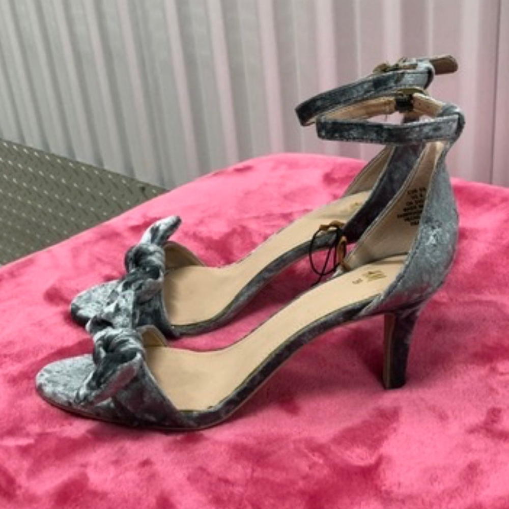 NWBag Velvet Blue Heeled Shoes Sandals, 39